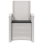 Liegesessel Garten Rattan-Optik 2 pcs Weiß und Anthrazit PP