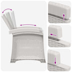 Liegesessel Garten Rattan-Optik 2 pcs Weiß und Anthrazit PP