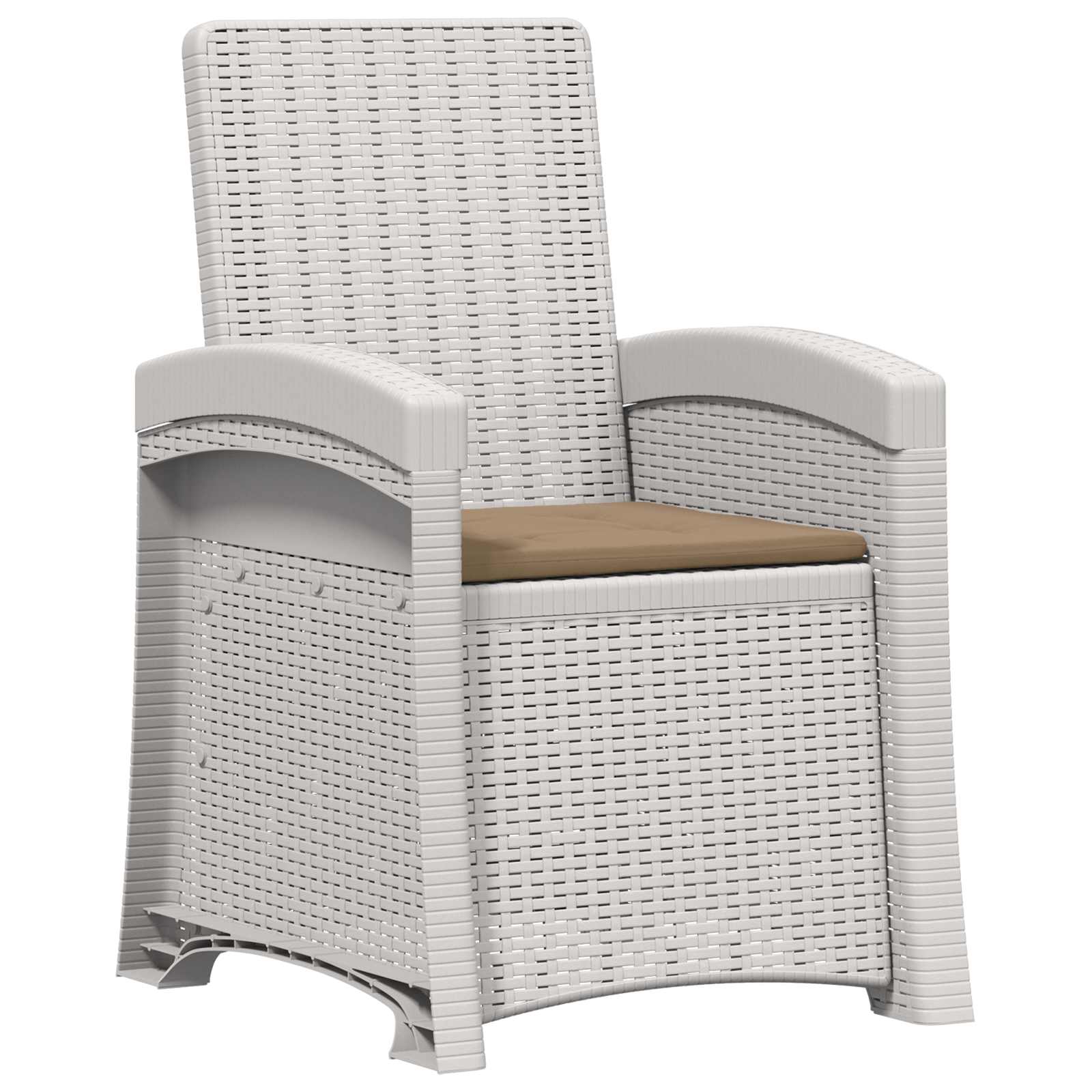 Liegesessel Garten Rattan-Optik 2 pcs Weiß und Taupe PP