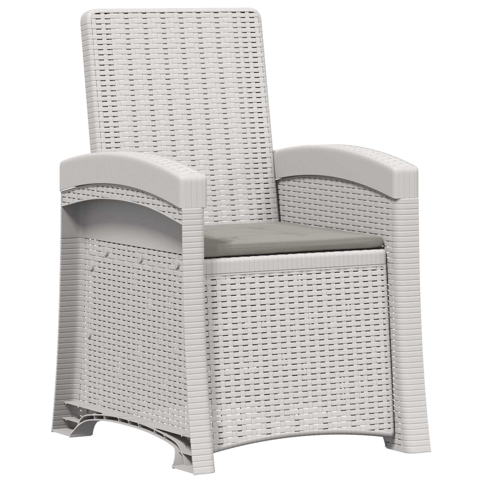 Liegesessel Garten Rattan-Optik 2 pcs Weiß und Hellgrau PP