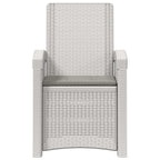 Liegesessel Garten Rattan-Optik 2 pcs Weiß und Hellgrau PP