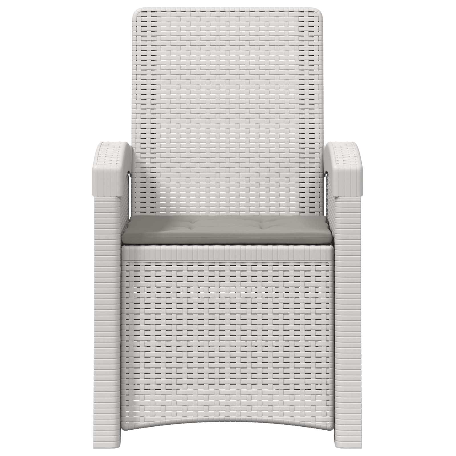 Liegesessel Garten Rattan-Optik 2 pcs Weiß und Hellgrau PP