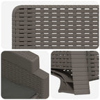 Liegesessel Garten Rattan-Optik 2 pcs Hellgrau und Anthrazit PP