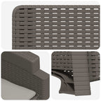 Liegesessel Garten Rattan-Optik 2 pcs Hellgrau PP