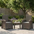Liegesessel Garten Rattan-Optik 2 pcs Hellgrau PP
