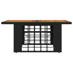 Gartentisch Schwarz und Natur 100 x 55 x 37 cm