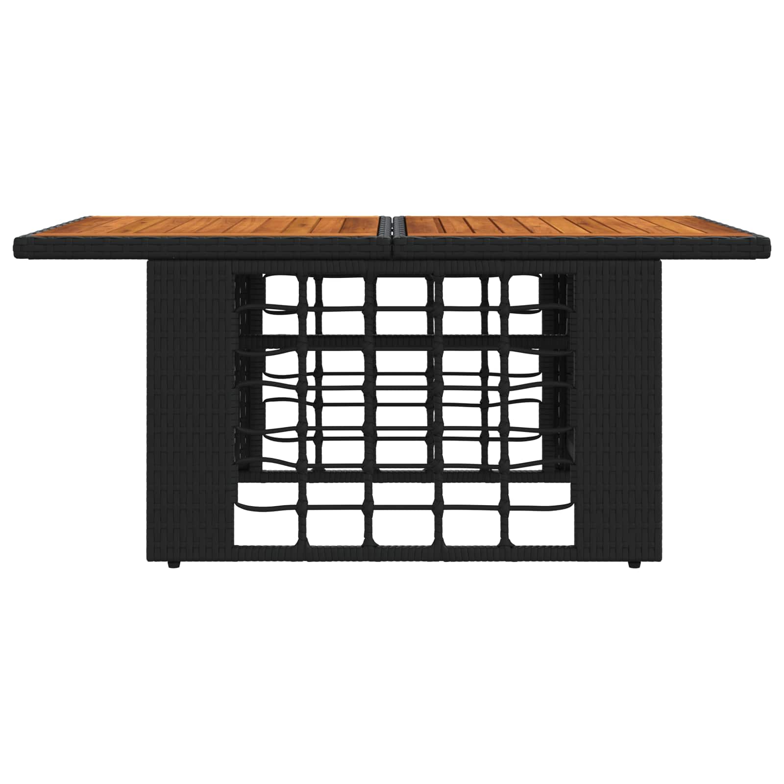 Gartentisch Schwarz und Natur 100 x 55 x 37 cm