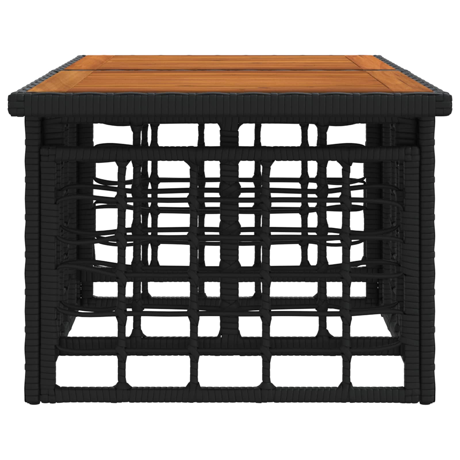 Gartentisch Schwarz und Natur 100 x 55 x 37 cm