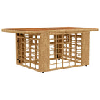 Gartentisch Natur 100 x 55 x 37 cm PE Rattan und Glas