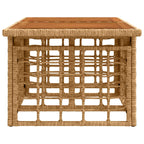 Gartentisch Natur 100 x 55 x 37 cm PE Rattan und Glas