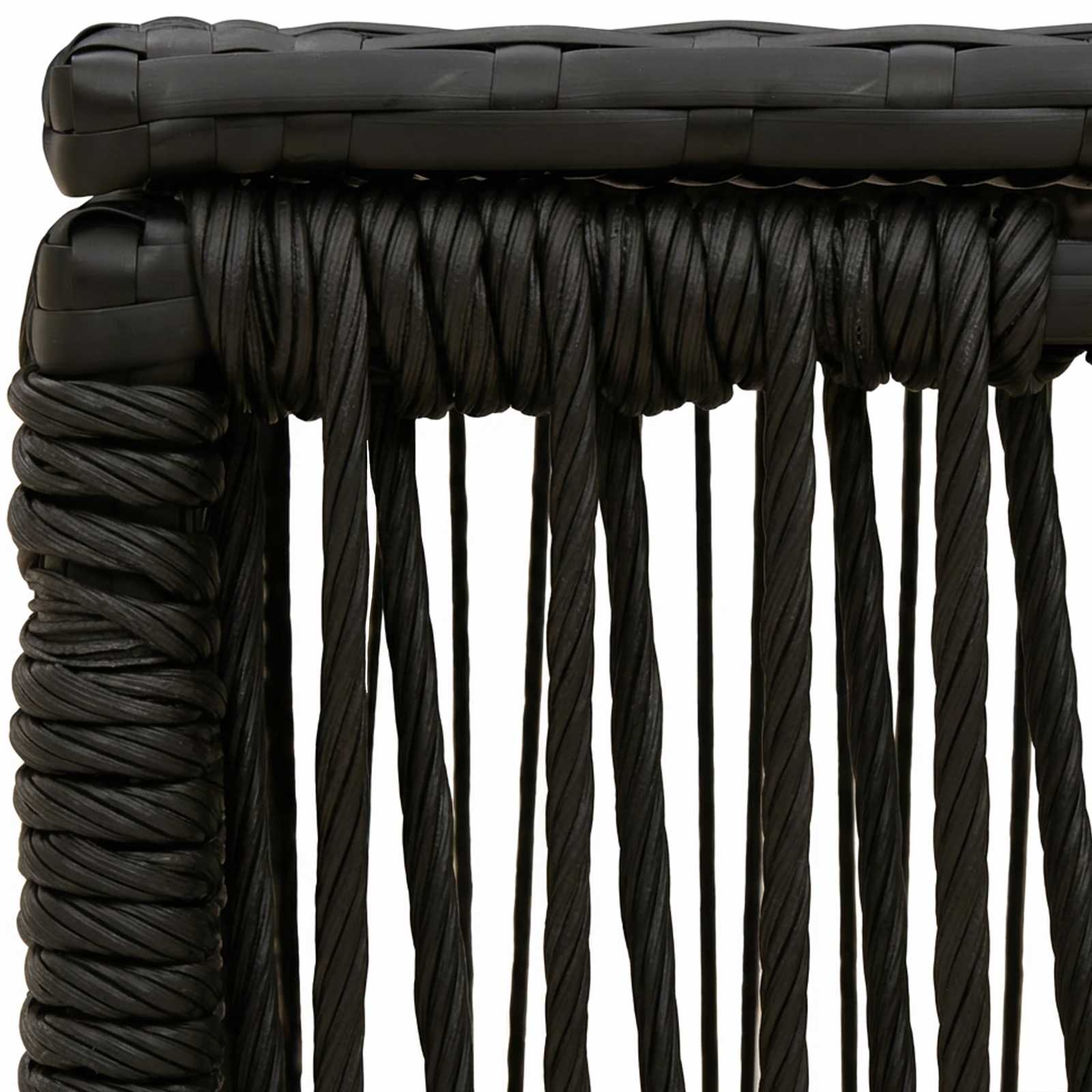 Gartentisch Schwarz 55 x 55 x 37 cm PE Rattan und Glas