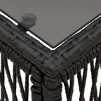 Gartentisch Schwarz 55 x 55 x 37 cm PE Rattan und Glas