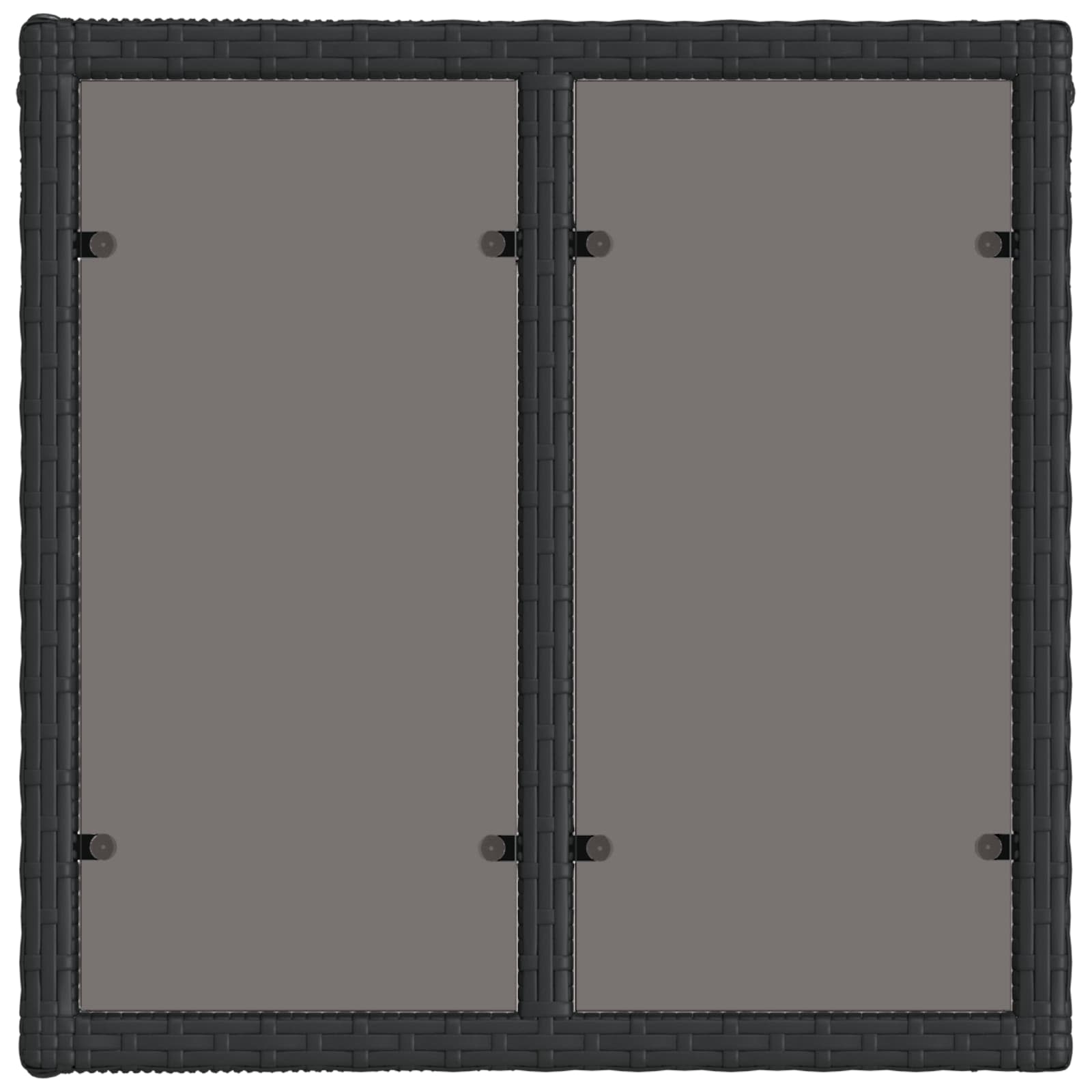 Gartentisch Schwarz 55 x 55 x 37 cm PE Rattan und Glas