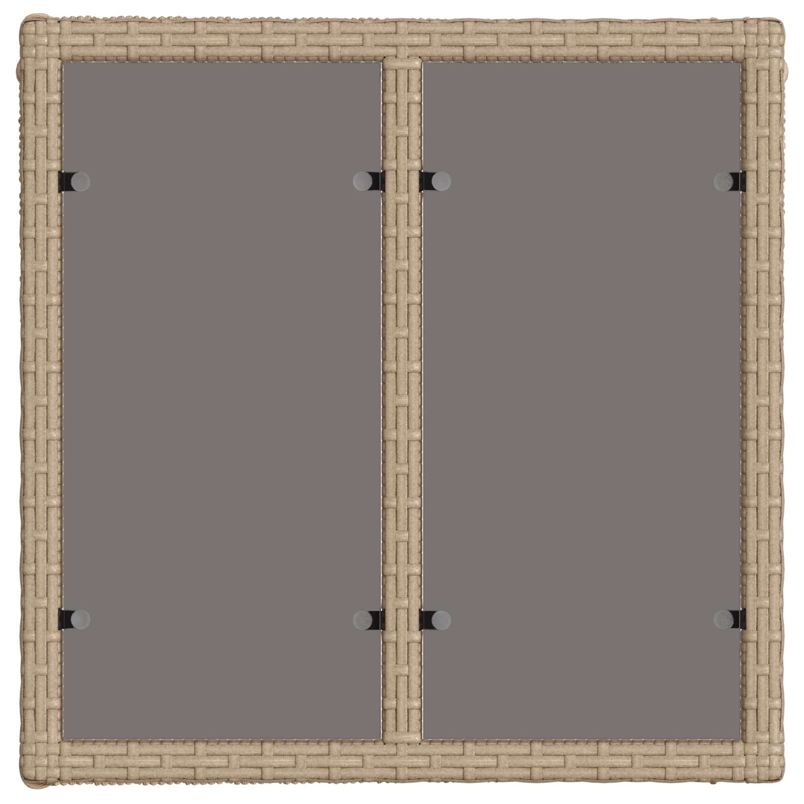 Gartentisch Beige und Schwarz 55 x 55 x 37 cm