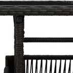 Gartentisch Schwarz 100 x 55 x 37 cm PE Rattan und Glas