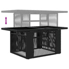 Gartentisch Schwarz 100 x 55 x 37 cm PE Rattan und Glas