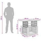 Gartentisch Schwarz 100 x 55 x 37 cm PE Rattan und Glas