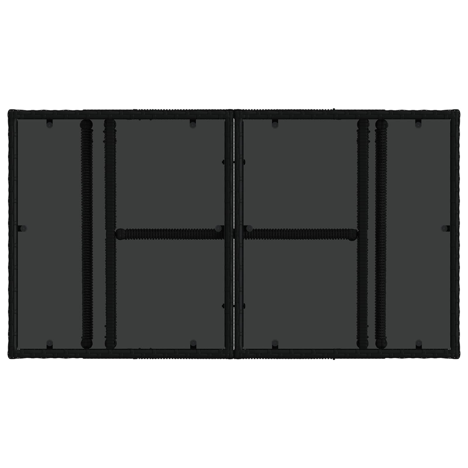 Gartentisch Schwarz 100 x 55 x 37 cm PE Rattan und Glas