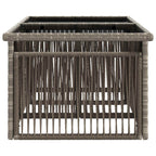 Gartentisch Grau 100 x 55 x 37 cm PE Rattan und Glas