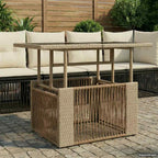Gartentisch Beige 100 x 55 x 37 cm PE Rattan und Glas