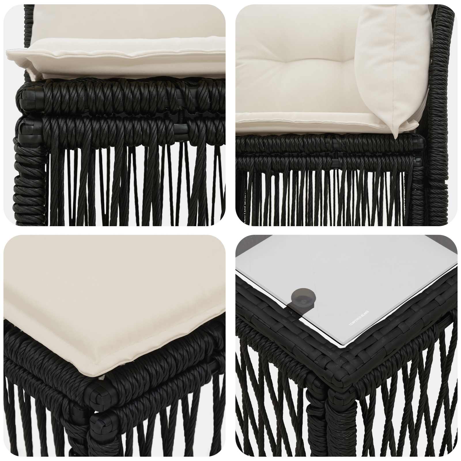 Gartensofa-set 13 pcs Schwarz Poly-Rattan
