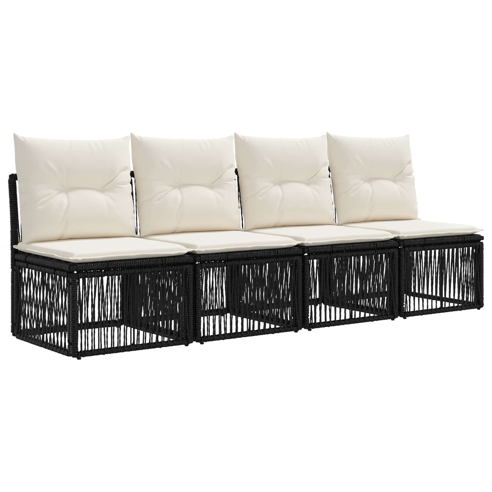 Gartensofa-set 13 pcs Schwarz Poly-Rattan