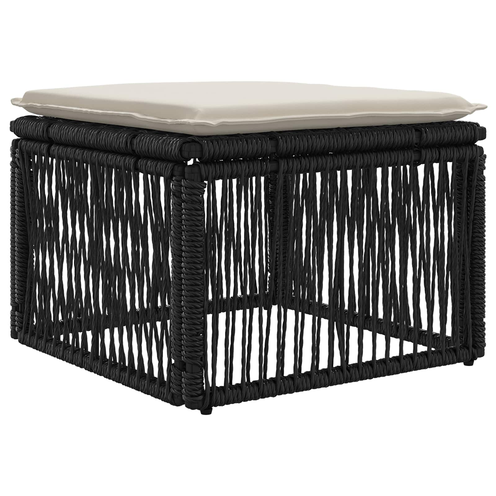 Gartensofa-set 6 pcs Schwarz Poly-Rattan