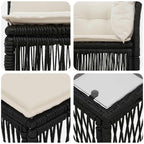 Gartensofa-set 6 pcs Schwarz Poly-Rattan