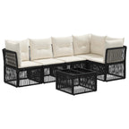 Gartensofa-set 6 pcs Schwarz Poly-Rattan