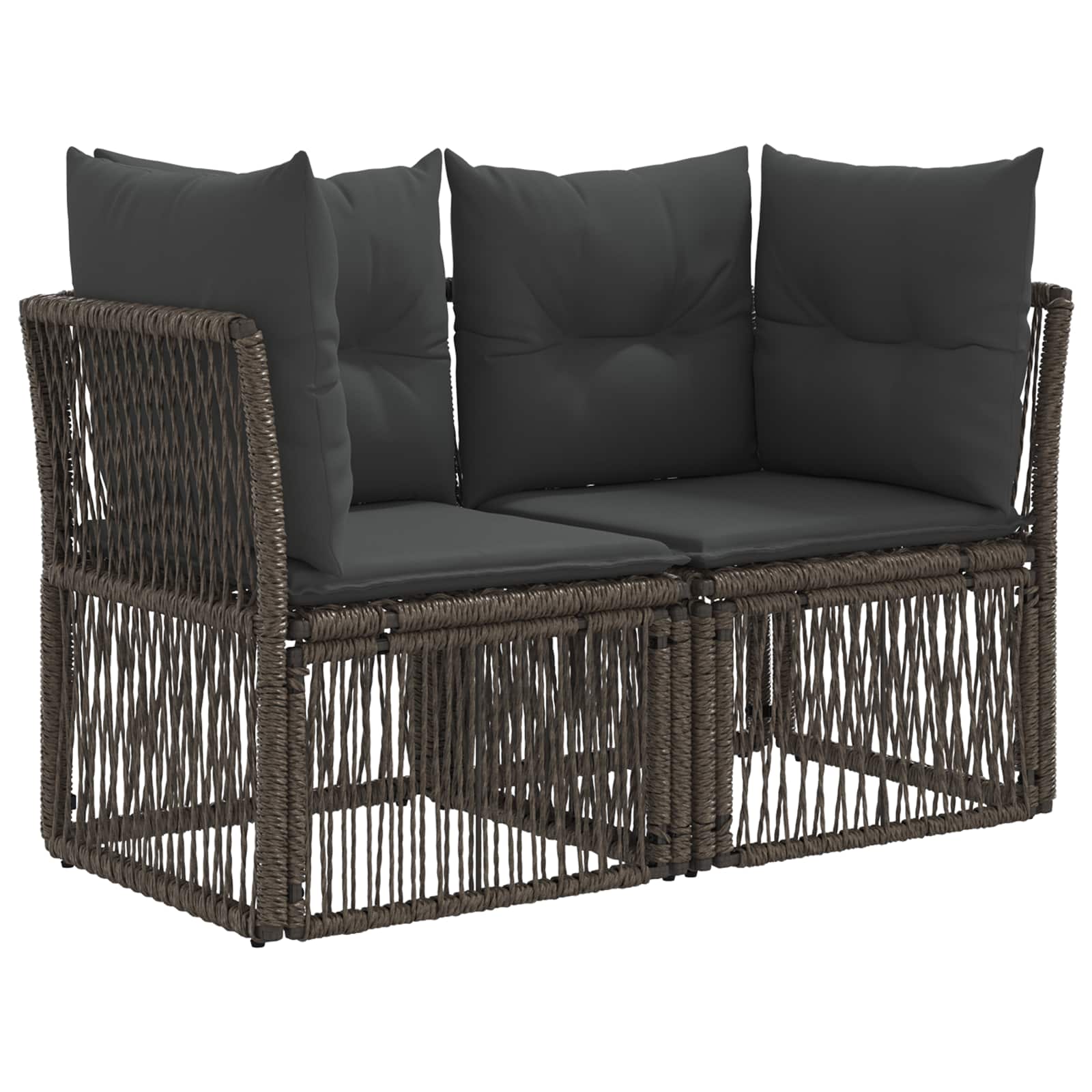 Gartensofa-set 7 pcs Grau Poly-Rattan