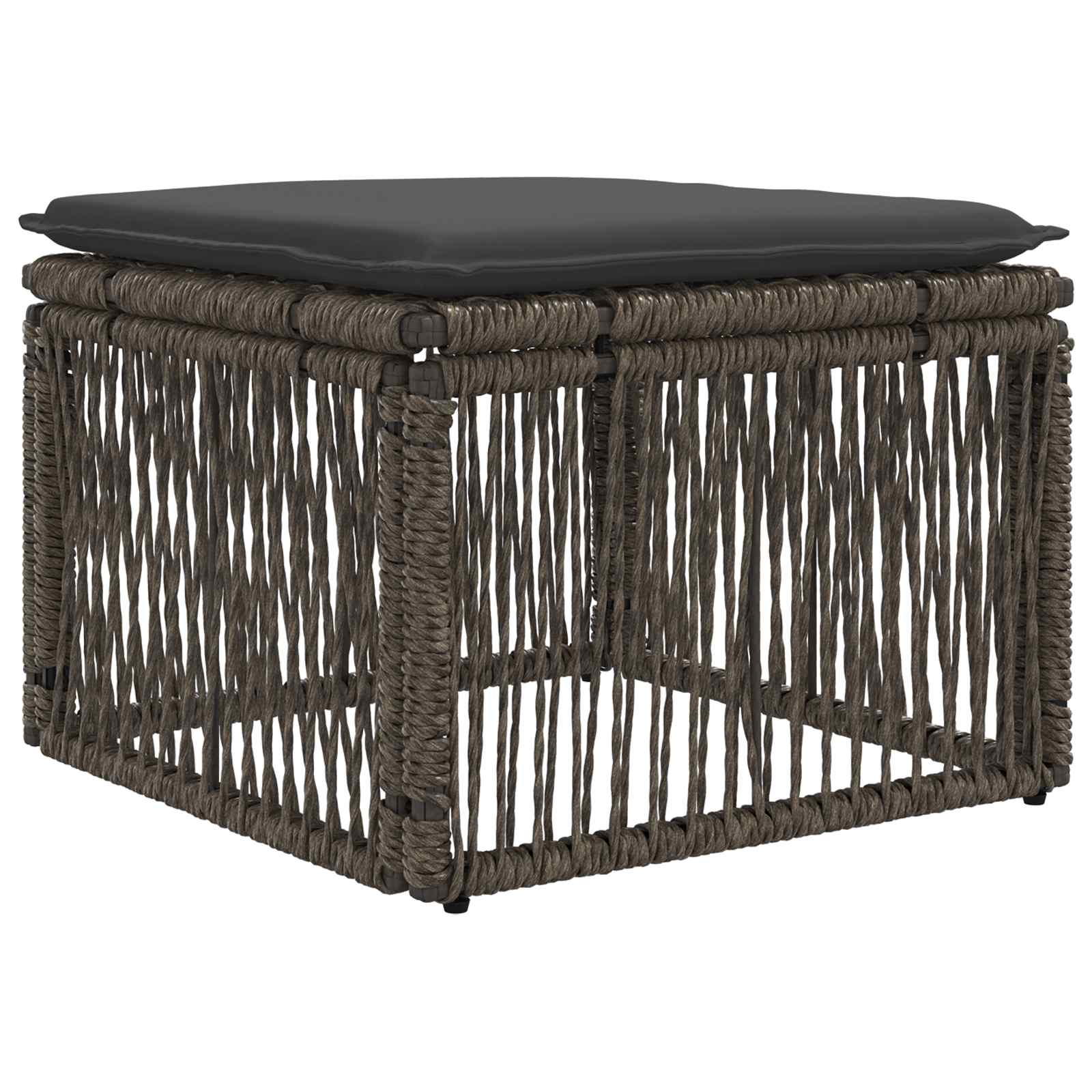 Gartensofa-set 7 pcs Grau Poly-Rattan
