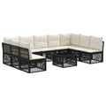 Gartensofa-set 10 pcs Schwarz Poly-Rattan