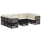 Gartensofa-set 10 pcs Schwarz Poly-Rattan