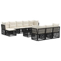 Gartensofa-set 11 pcs Schwarz Poly-Rattan