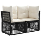Gartensofa-set 11 pcs Schwarz Poly-Rattan