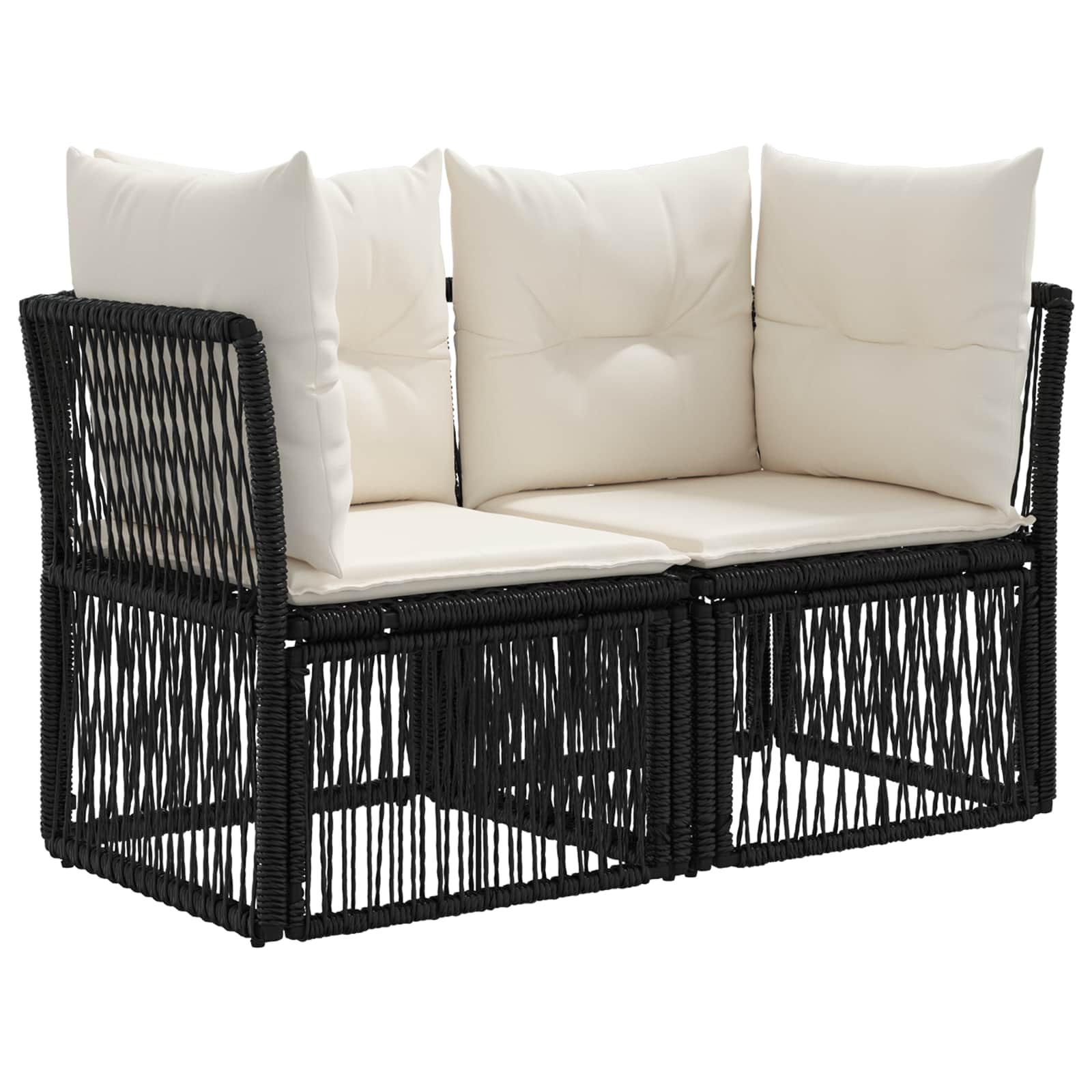 Gartensofa-set 11 pcs Schwarz Poly-Rattan