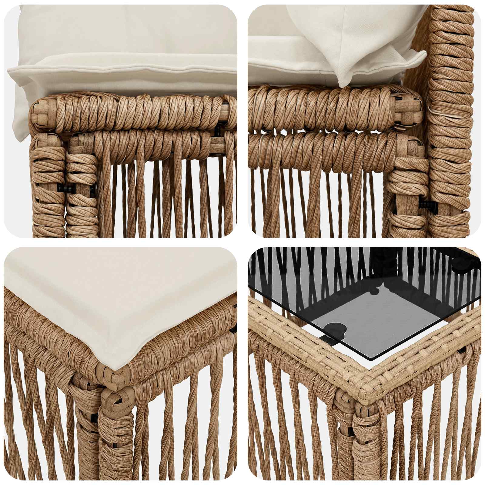 Gartensofa-set 12 pcs Beige Poly-Rattan
