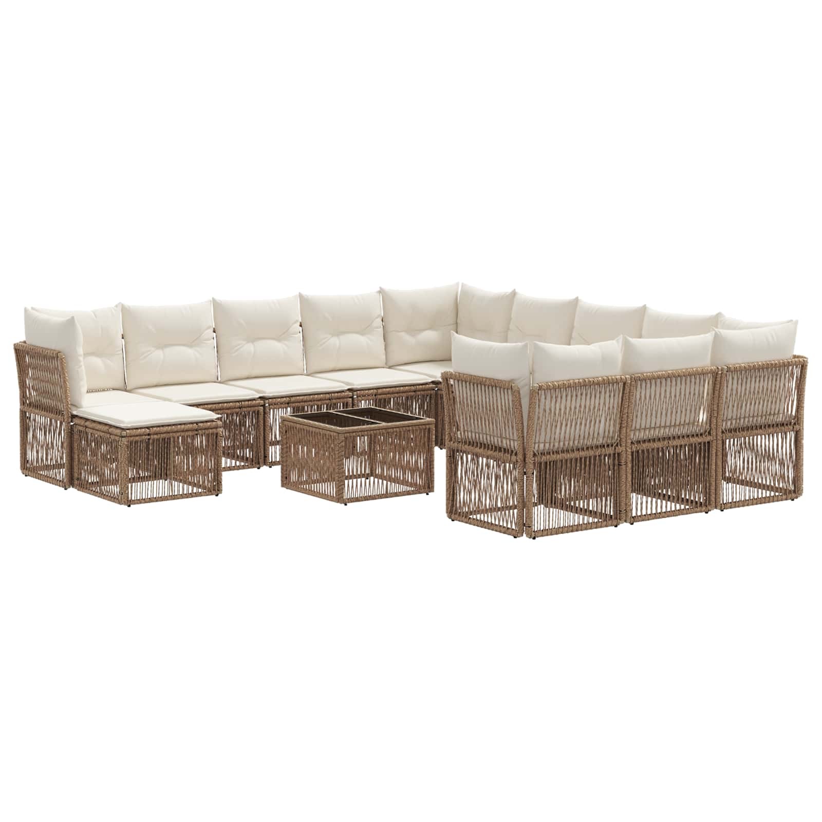 Gartensofa-set 13 pcs Beige Poly-Rattan
