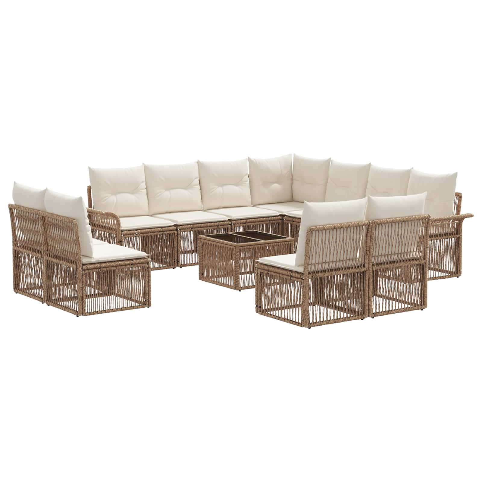 Gartensofa-set 12 pcs Beige Poly-Rattan