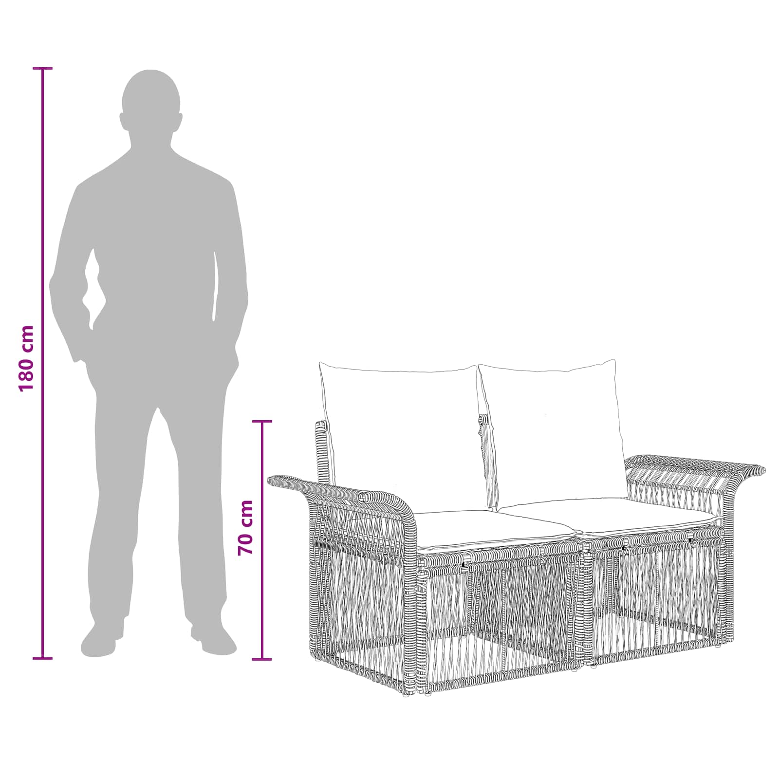 Gartensofa-set 12 pcs Beige Poly-Rattan