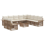 Gartensofa-set 11 pcs Beige Poly-Rattan