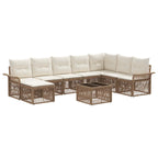 Gartensofa-set 9 pcs Beige Poly-Rattan