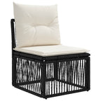 Gartensofa-set 11 pcs Schwarz Poly-Rattan
