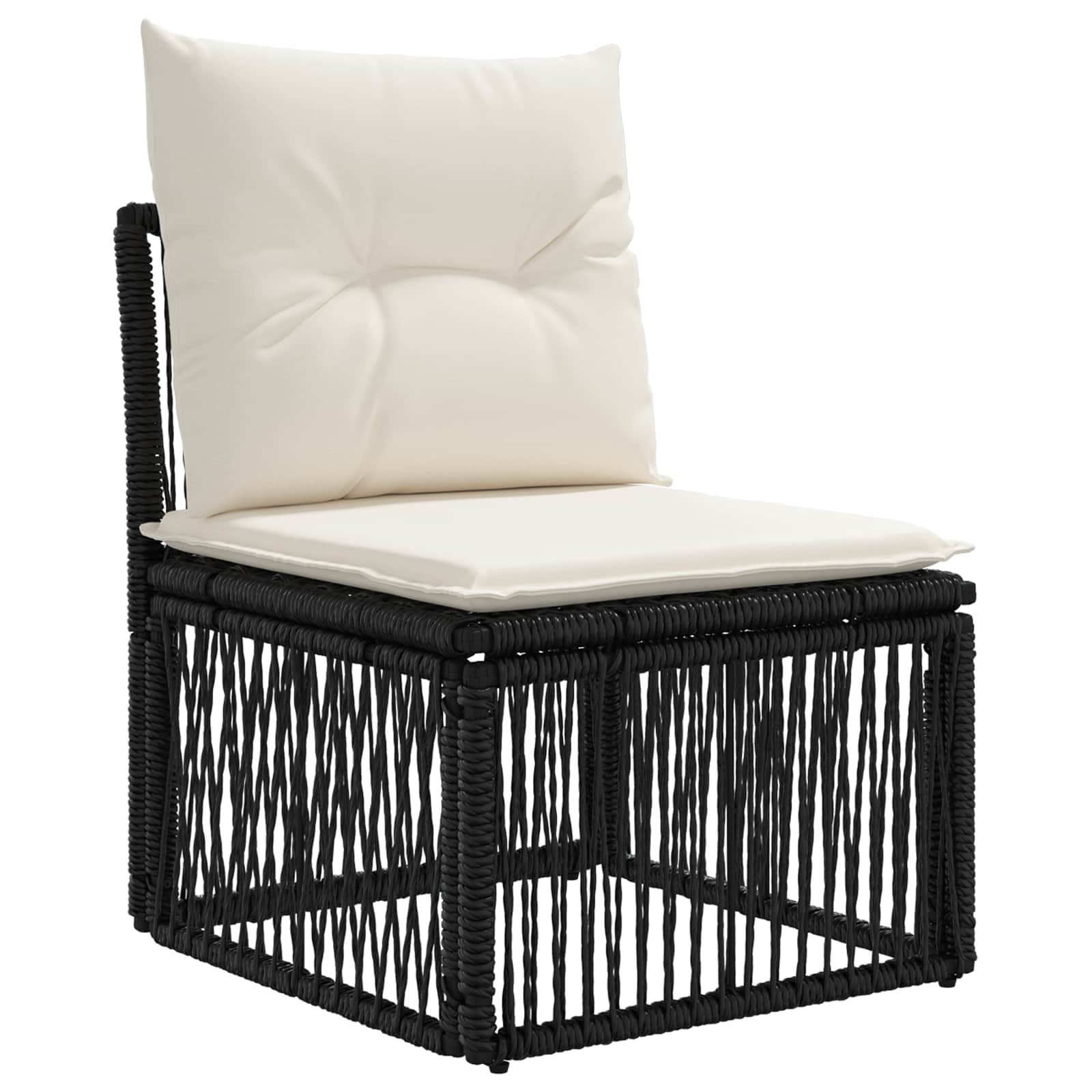 Gartensofa-set 11 pcs Schwarz Poly-Rattan