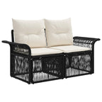 Gartensofa-set 11 pcs Schwarz Poly-Rattan