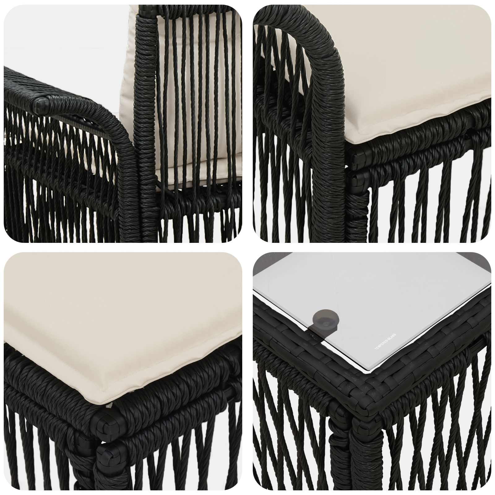 Gartensofa-set 13 pcs Schwarz Poly-Rattan