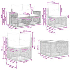 Gartensofa-set 7 pcs Beige und Cremeweiß Poly-Rattan