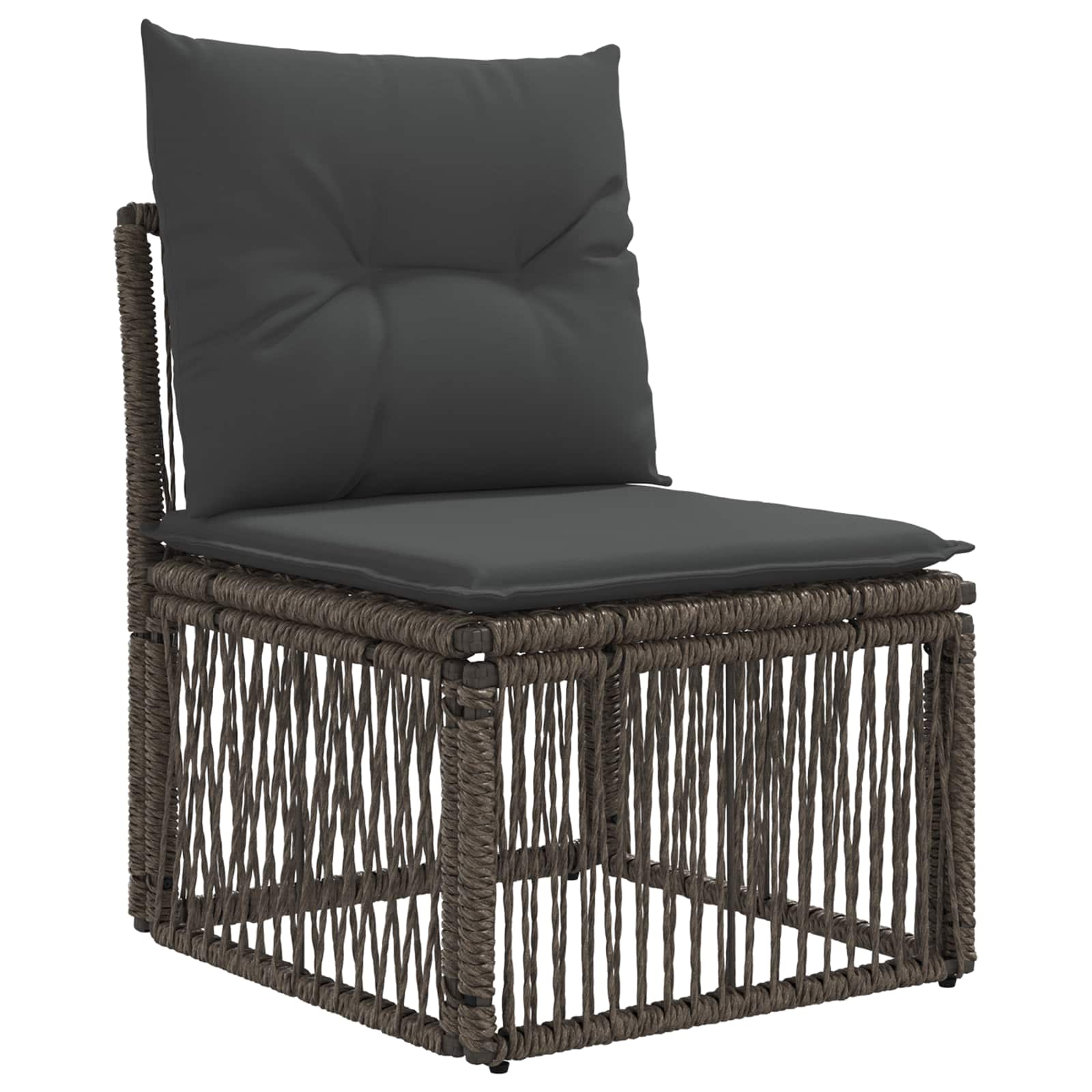 Gartensofa-set 7 pcs Grau und Dunkelgrau Poly-Rattan