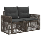Gartensofa-set 7 pcs Grau und Dunkelgrau Poly-Rattan