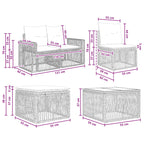 Gartensofa-set 7 pcs Beige und Cremeweiß Poly-Rattan